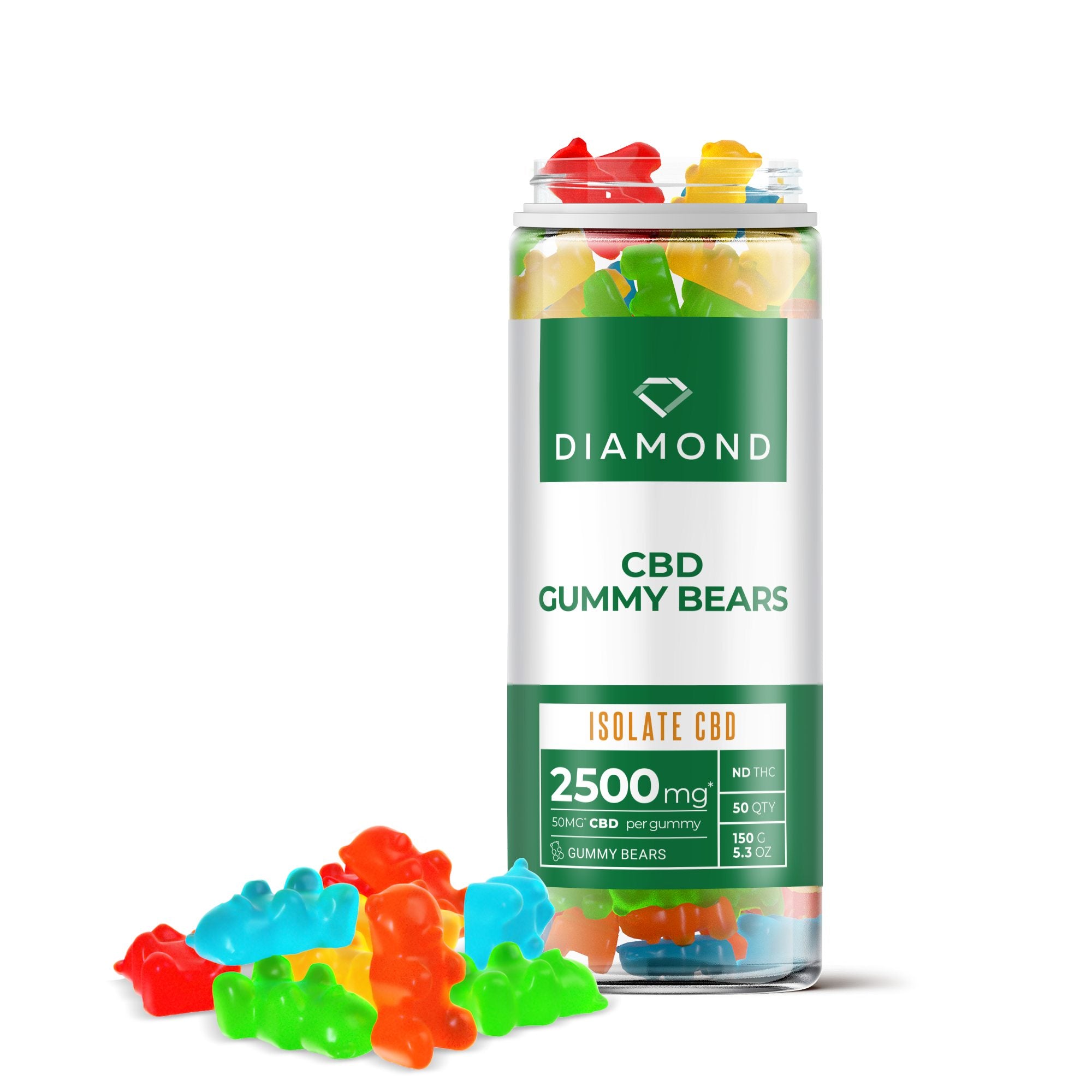 50mg CBD Isolate Gummy Bears - Diamond CBD