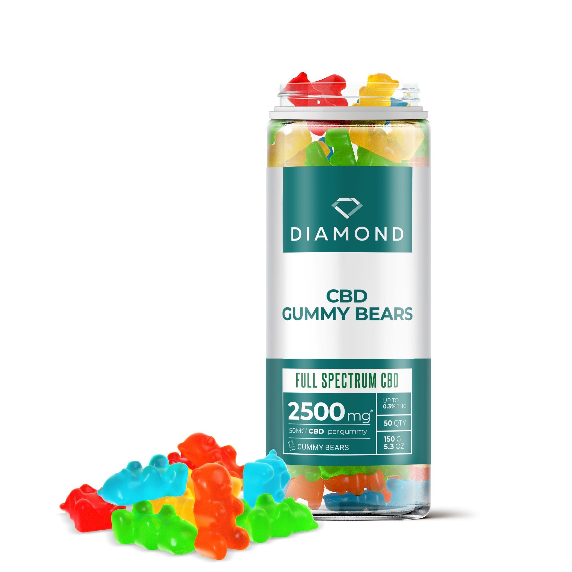 50mg Full Spectrum CBD Gummy Bears - Diamond CBD